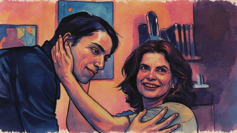 Debora Bloch e Jaffar Bambirra em cena da novela "Dias Perfeitos" (Foto: Reprodução)