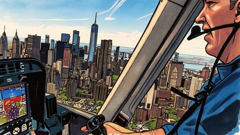 Helicóptero da Blade sobrevoa a cidade de Nova York (Foto: Reprodução)