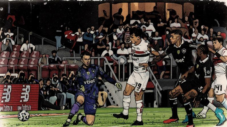 Dinenno, autor do gol da vitória do São Paulo contra o Botafogo, não marcava há um ano (Foto: Reprodução)