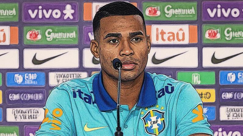 Jean Lucas durante entrevista coletiva na seleção brasileira (Foto: Reprodução)