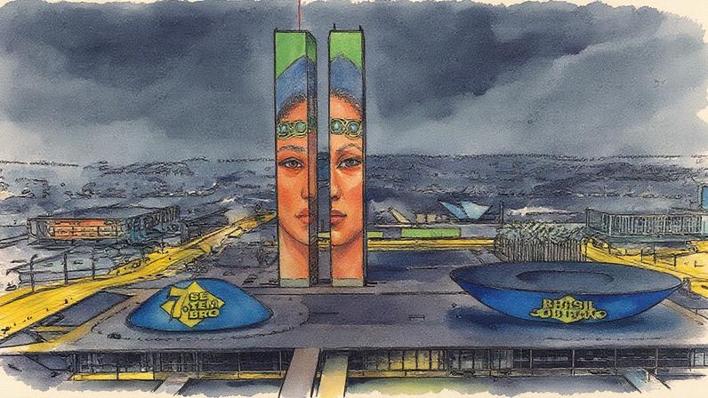 Projeções são exibidas na fachada do Congresso Nacional (Foto: Reprodução)