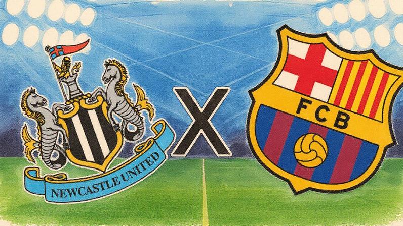Newcastle e Barcelona se enfrentam em partida da Champions League (Foto: Reprodução)