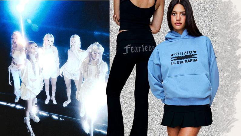 Marca de Nova York, Guizio, lançou uma coleção cápsula com o grupo de K-Pop LE SSERAFIM. Confira como adquirir nossas escolhas da coleção agora (Foto: Reprodução)