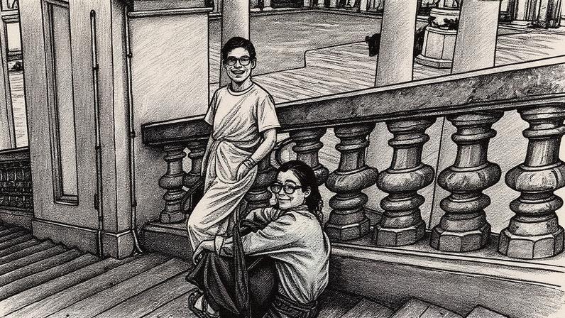 Renata Vasconcellos e sua irmã gêmea, Lanza Mazza, posam juntas para a foto (Foto: Reprodução)