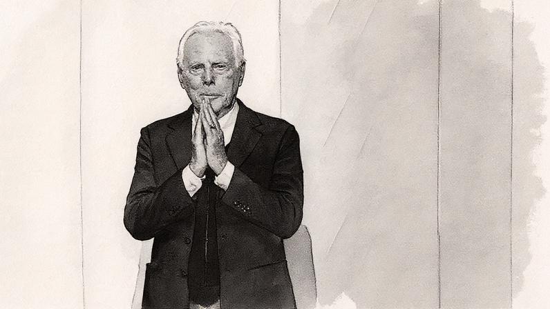 Giorgio Armani em evento de moda (Foto: Reprodução)