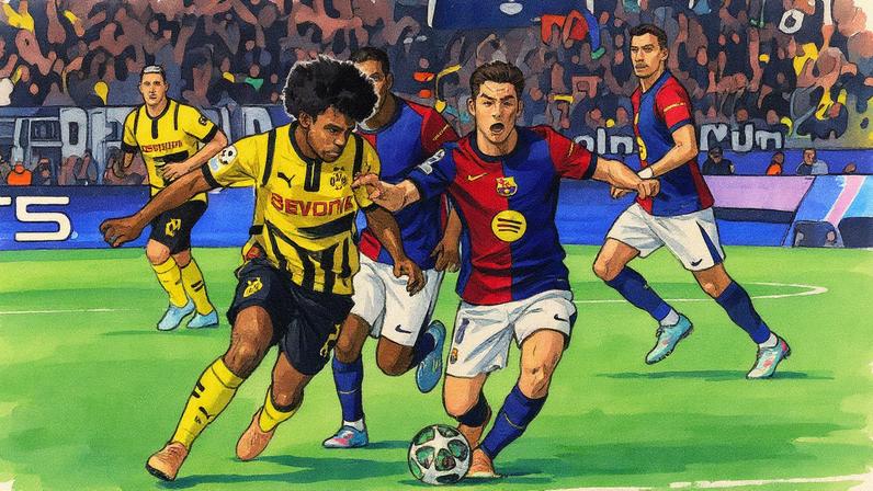 Jogador em campo durante partida da Champions League (Foto: Reprodução)