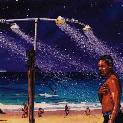 Vento intenso atrai banhistas para Copacabana em dia de calor de 38°C