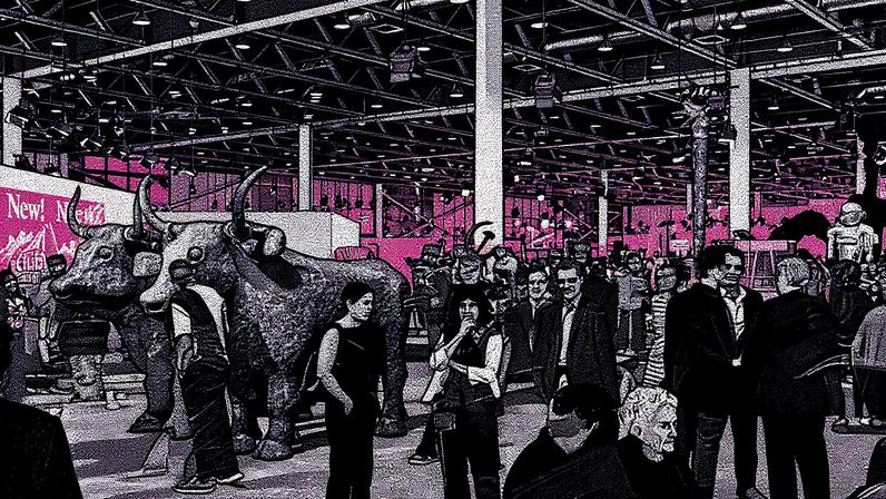 Movimentação intensa durante a abertura do Art Basel Unlimited 2025 (Foto: Reprodução)