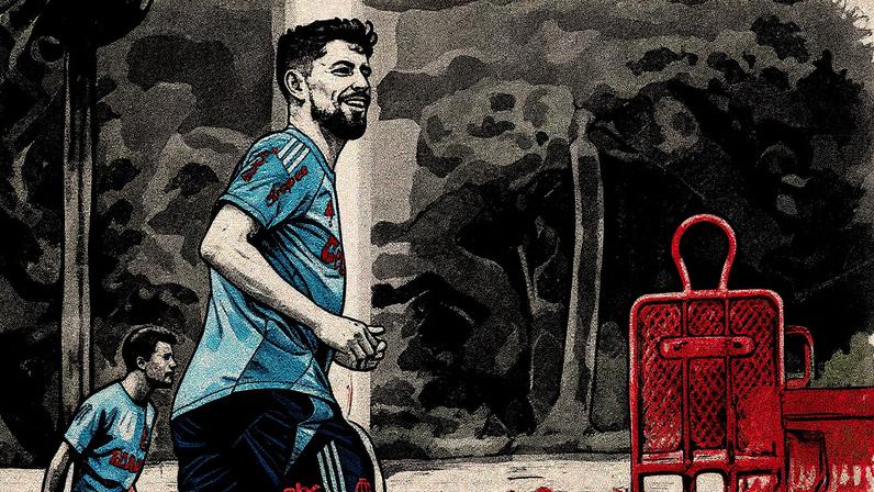 Jorginho participa de treino do Flamengo (Foto: Reprodução)