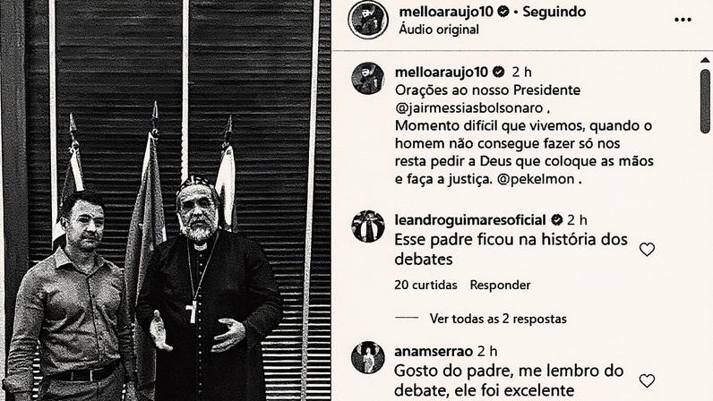 Padre Kelmon visita o vice-prefeito Mello Araújo (Foto: Reprodução)