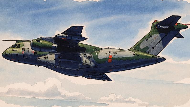 Avião de transporte militar da Embraer em exibição (Foto: Reprodução)