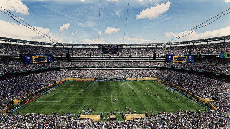 Estádio MetLife, em Nova Jersey, durante a final da Copa do Mundo (Foto: Reprodução)