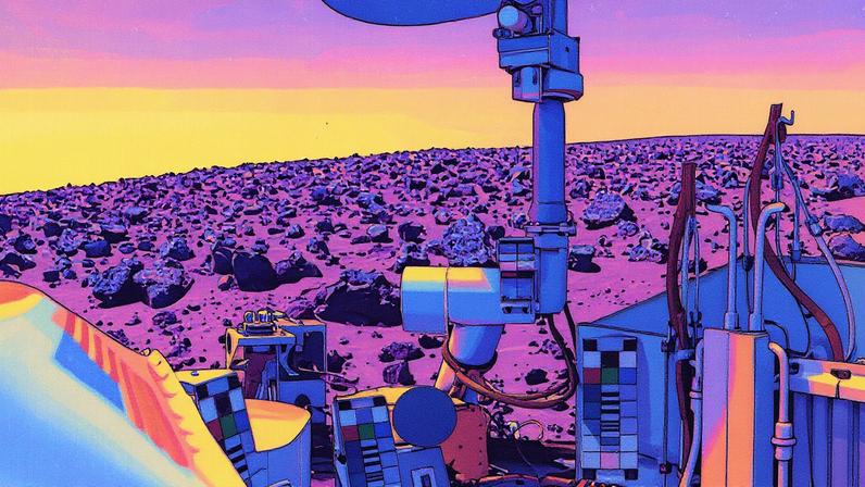 Sondas Viking pousaram com sucesso na superfície de Marte, levando a bordo três experimentos para detectar sinais de vida (Foto: Reprodução)