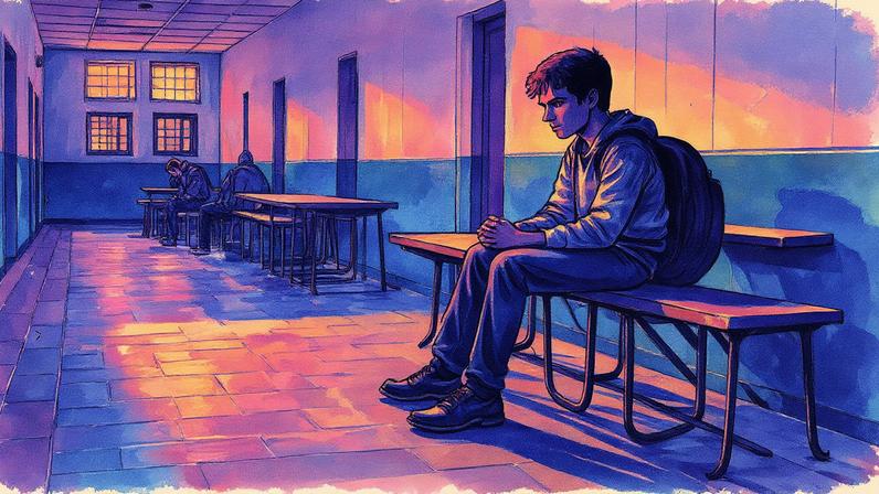 Ambiente escolar retratado como espaço de cansaço e ansiedade (Foto: Reprodução)