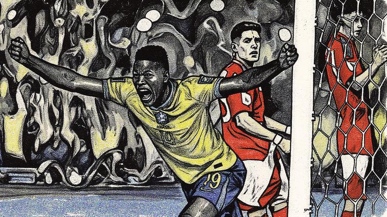 Luiz Henrique comemora um gol do Brasil contra o Chile (Foto: Reprodução)