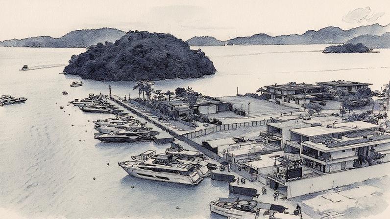 Embarcações da Okean Yachts e Ferretti em evento realizado em Angra dos Reis, Rio de Janeiro (Foto: Reprodução)