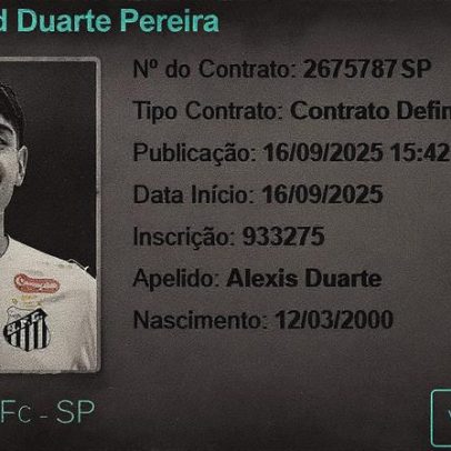 Alexis Duarte é regularizado e pode fazer sua estreia pelo Santos no clássico