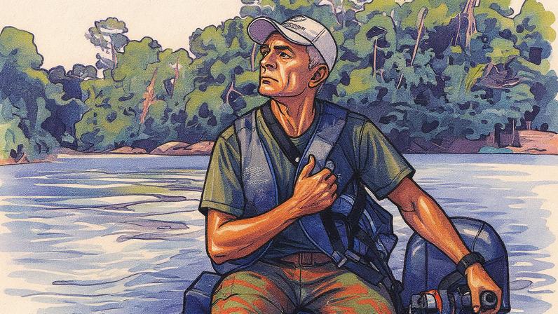 Francisco de Carvalho Sousa, 54 anos, guia e passarinheiro, cria poças de água para pássaros na reserva do Cristalino, em Alta Floresta (MT) (Foto: Reprodução)