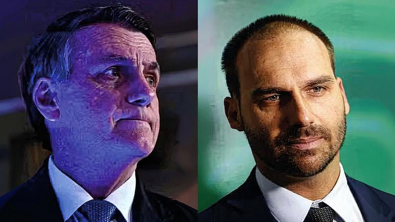 Ex-presidente Jair Bolsonaro e deputado federal Eduardo Bolsonaro posam para foto (Foto: Reprodução)