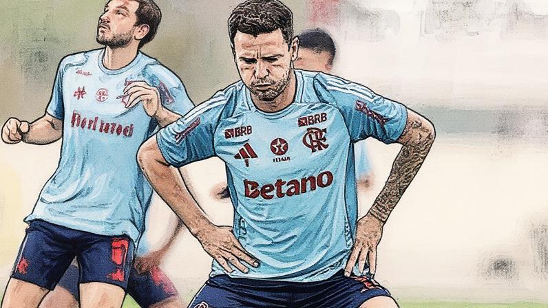 Saúl treina com a equipe do Flamengo (Foto: Reprodução)