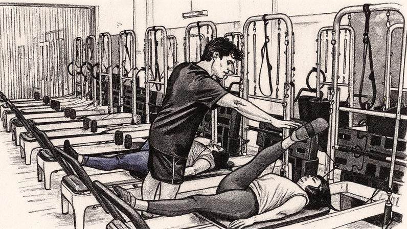 Aula de pilates no centro Hygge, em Santiago de Compostela (Foto: Reprodução)