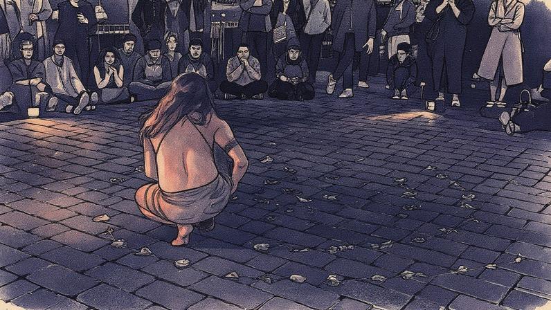 Performance 'Espiral da morte' de Uýra no Parque Glória Maria (Foto: Reprodução)