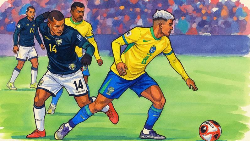 Bruno Guimarães comete pênalti que resultou em gol da vitória da Bolívia sobre o Brasil (Foto: Reprodução)