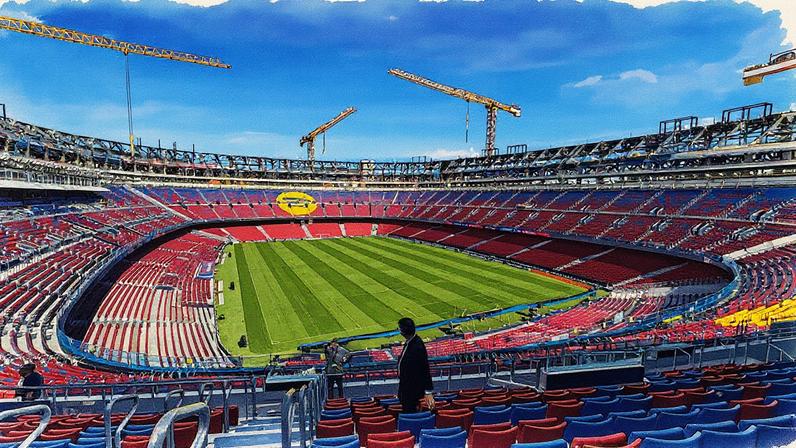 Vista do novo estádio Spotify Camp Nou, onde o FC Barcelona jogará (Foto: Reprodução)