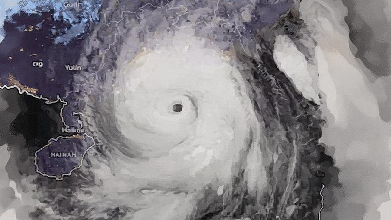 Trajetória do supertufão Ragasa pela Ásia (Foto: Reprodução)