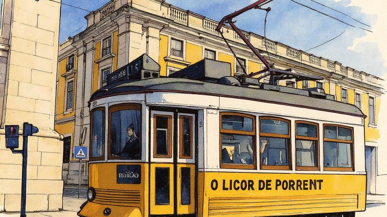 Bondinho da linha 15 circula pelas ruas do centro de Lisboa (Foto: Reprodução)