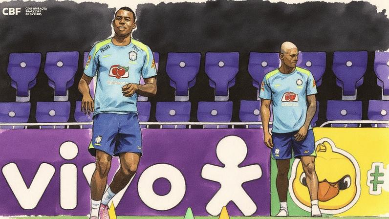 Jean Lucas treina na Granja Comary (Foto: Reprodução)