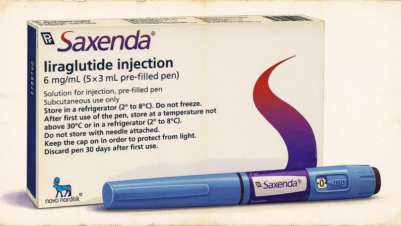 Medicamento injetável Saxenda, utilizado no tratamento de obesidade ou sobrepeso, da Novo Nordisk (Foto: Reprodução)