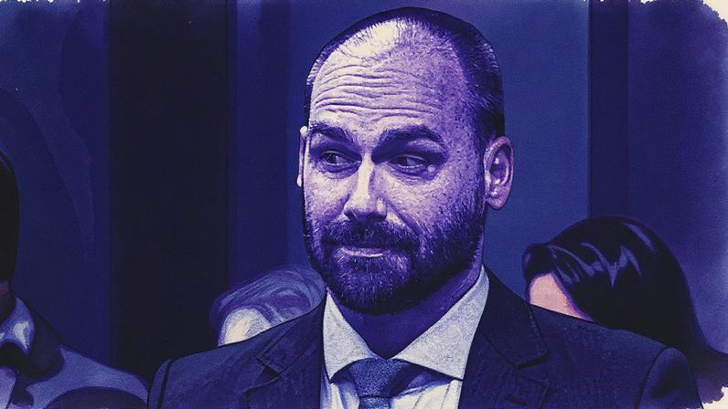 Deputado Eduardo Bolsonaro participa da Comissão de Direitos Humanos da Câmara em 2023 (Foto: Reprodução)