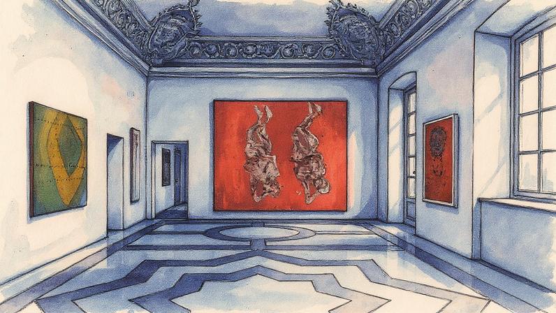 Thaddaeus Ropac Milan has opened with an exhibition pairing Georg Baselitz and Lucio Fontana © Robert Marossi