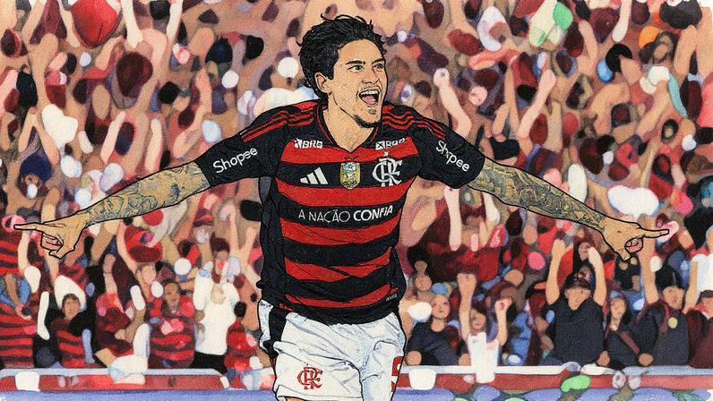 Atacante do Flamengo em ação durante uma partida de futebol (Foto: Reprodução)