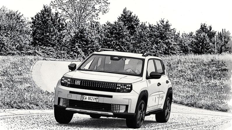 Fiat Grande Panda passa por teste no campo de provas do grupo Stellantis em Balocco, Itália (Foto: Reprodução)