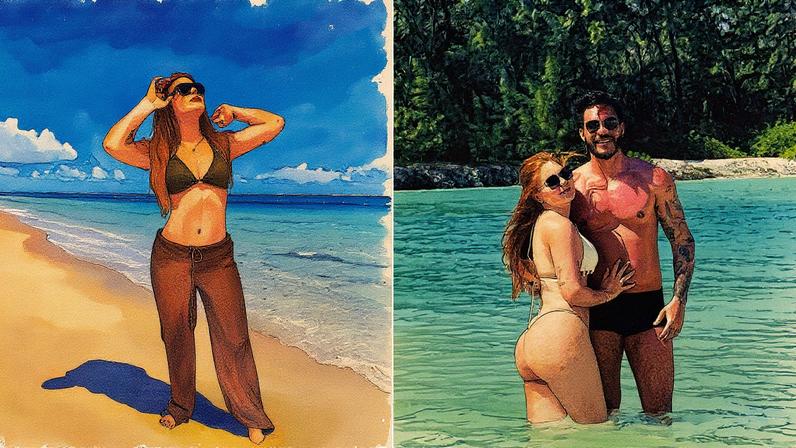 Viih Tube e Eliezer em viagem às Ilhas Maurício (Foto: Reprodução)