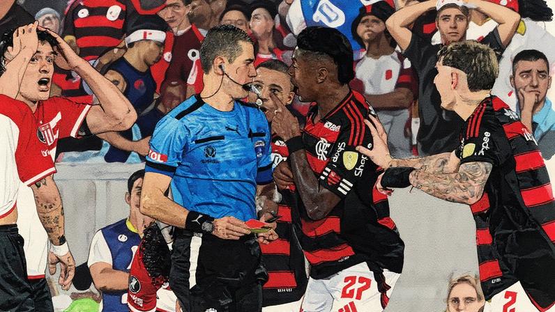Andrés Rojas foi criticado durante a partida entre Flamengo e Estudiantes (Foto: Reprodução)