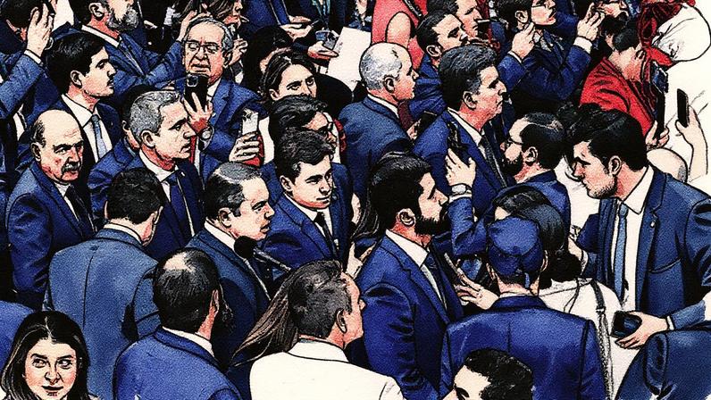 Deputados de oposição analisam a urgência do projeto da anistia (Foto: Reprodução)