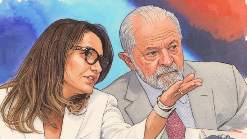 A primeira-dama Janja e o presidente Lula posam juntos (Foto: Reprodução)