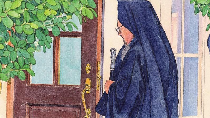 O Patriarca Ecumênico Bartolomeu, líder espiritual dos cristãos ortodoxos orientais, chega para reunião com o presidente Donald Trump na Casa Branca (Foto: Reprodução)