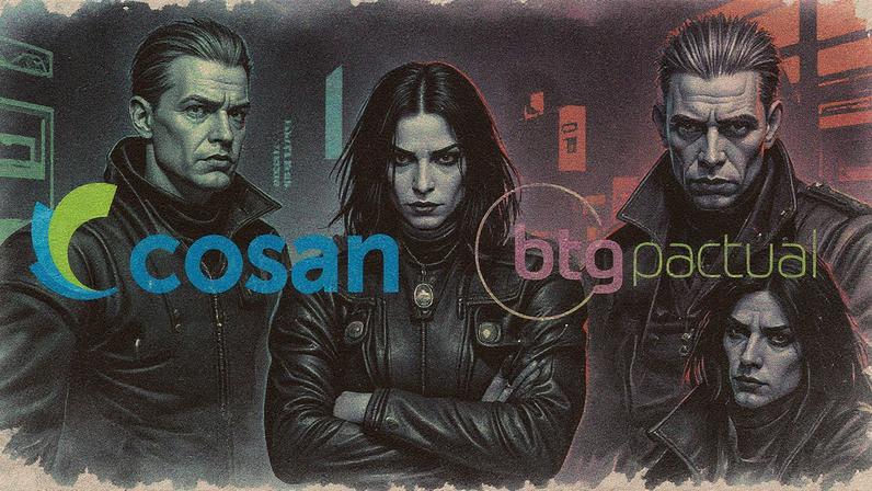 Logomarcas da Cosan e do BTG Pactual (Foto: Reprodução)