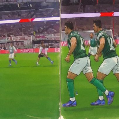 Conmebol exibe gol do Palmeiras contra o River pela visão do árbitro