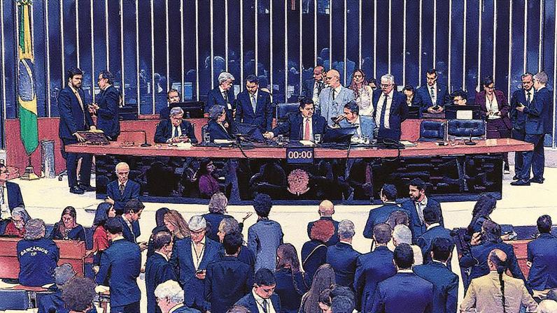 Bolsonaristas fazem pressão no Congresso para votação de projeto de anistia (Foto: Reprodução)