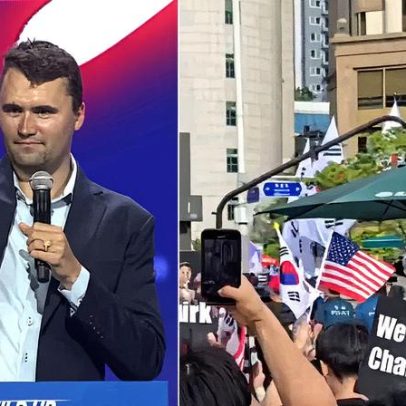 Multidão protesta na Coreia do Sul após morte de Charlie Kirk em visita ao país