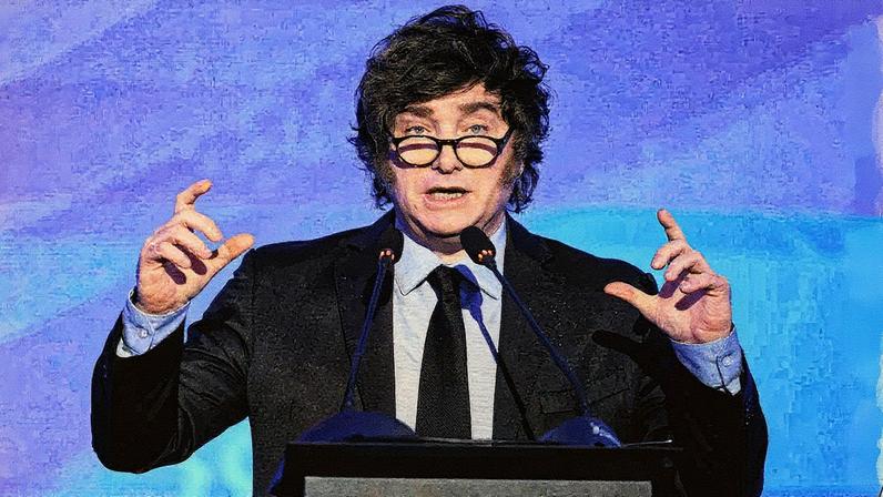 Javier Milei em evento em Assunção, Paraguai (Foto: Reprodução)