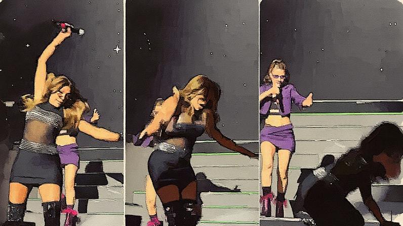 Atriz Catherine Fulop cai durante show na Argentina, gerando preocupação no público (Foto: Reprodução)