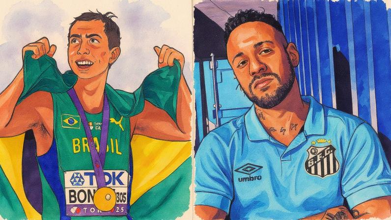 Caio Bonfim e Neymar Jr. em montagem (Foto: Reprodução)