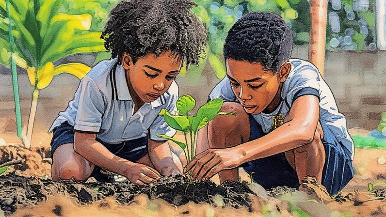 Estudo destaca que áreas verdes favorecem comportamentos saudáveis e maior bem-estar no ambiente educacional • Freepik