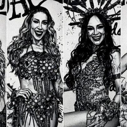 Cintia Dicker e Bruna Griphao brilham em evento do Salgueiro